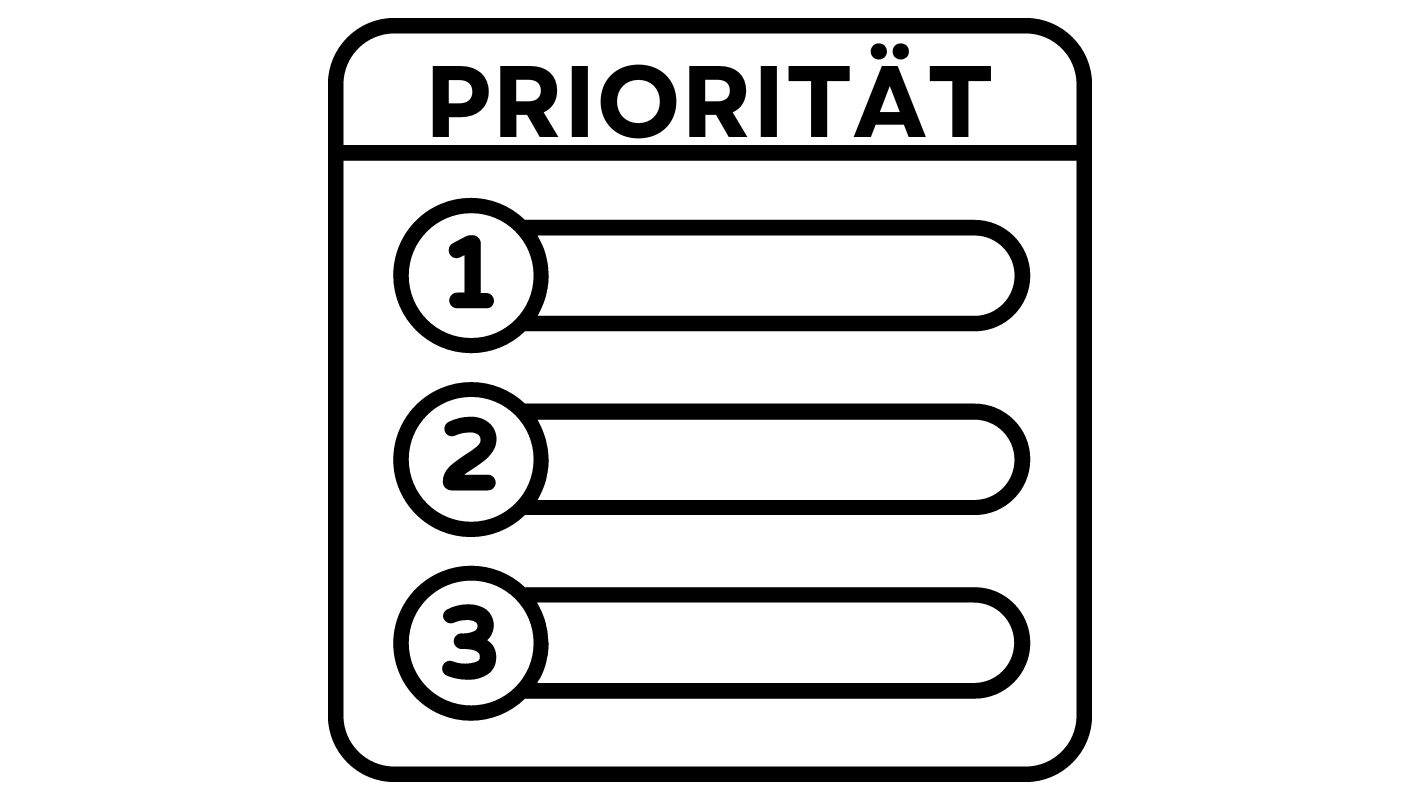 Abbildung einer Liste mit Prioritäten