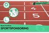Ausschnitte aus den Grafiken des Factsheets vor einer Laufbahn. 