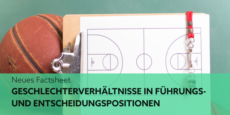 Ein dekoratives Bild eines Basketballs mit Titel des Factsheets.