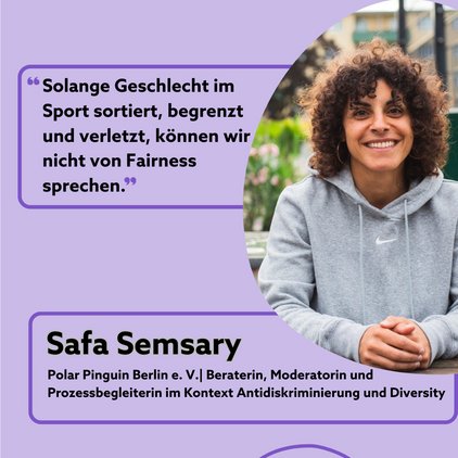🗨️"Solange Geschlecht im Sport sortiert, begrenzt und verletzt, können wir nicht von Fairness sprechen....