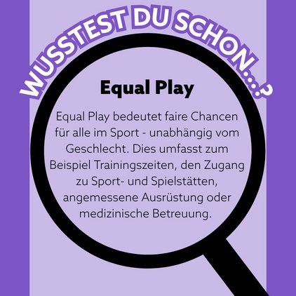 Gleiche Chancen im Sport – für alle, unabhängig vom Geschlecht. 🤝
 
Equal Play ist allerdings noch keine Realität. Der...